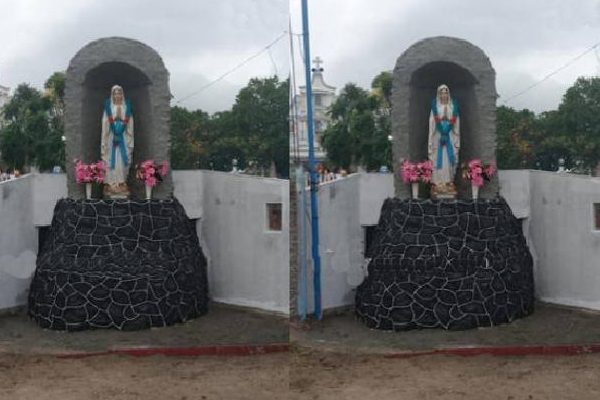 திருக்கேதீச்சர நுழைவாயிலில் கிறிஸ்தவ சொரூபம்….